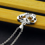 S925 Silver Plum Necklace Diamond-Encrusted Clavicle Chain