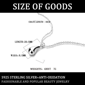 S925 Water Drop Necklace, Cold Wind Silver Ornaments
