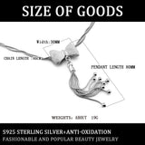 S925 Sterling Silver Bow Necklace Women's Double Layer Snake Bone Tassel Chain