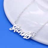 S925 Sterling Silver Fashionista Ladies Alphabet Necklace Short Necklace