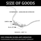S925 Sterling Silver Fashionista Ladies Alphabet Necklace Short Necklace