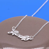 S925 Sterling Silver Fashionista Ladies Alphabet Necklace Short Necklace