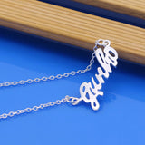 S925 Sterling Silver Fashionista Ladies Alphabet Necklace Short Necklace