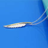 Feather Leaf Pendant Necklace Sterling Silver Accessory Short Necklace