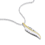Feather Leaf Pendant Necklace Sterling Silver Accessory Short Necklace