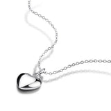 Heart Shape Solid Silver Necklace for Girls, 925 Sterling Silver