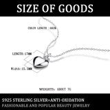 Heart Shape Solid Silver Necklace for Girls, 925 Sterling Silver