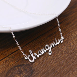 S925 Sterling Silver Alphabet Necklace Ins Short Necklace Jewelry
