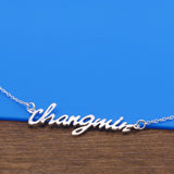S925 Sterling Silver Alphabet Necklace Ins Short Necklace Jewelry
