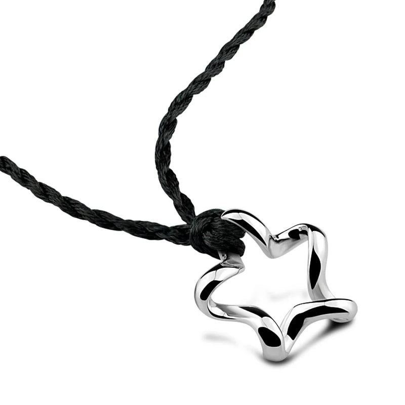 925 Silver Pentagon-star Necklace Couple Men's Women's Necklaces