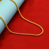 S925 Sterling Silver Box Necklace 3MM Thin Chain Long Silver Chain Men's Women's