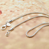 S925 Sterling Silver Box Necklace 3MM Thin Chain Long Silver Chain Men's Women's
