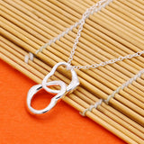 925 Silver Double Heart Necklace Gift for Girlfriend