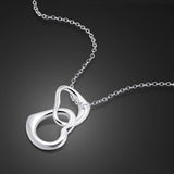 925 Silver Double Heart Necklace Gift for Girlfriend