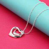 925 Silver Double Heart Necklace Gift for Girlfriend