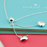 Heart-shaped Necklace Women's Silver Chain Jewelry for Girls