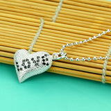 Love Heart Necklace, S925 Sterling Silver, Diamond-encrusted, Long Sweater Chain