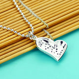 Love Heart Necklace, S925 Sterling Silver, Diamond-encrusted, Long Sweater Chain