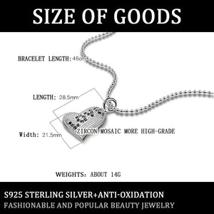 Love Heart Necklace, S925 Sterling Silver, Diamond-encrusted, Long Sweater Chain
