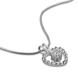 925 Silver Peach Heart Diamond Necklace for Women