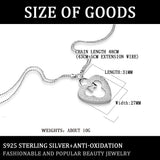 925 Sterling Silver Frosted Love Necklace Double Line Round Beads