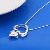 S925 Sterling Silver Heart Necklace Women's Love Snake Chain