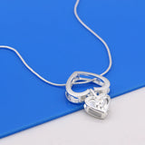 S925 Sterling Silver Heart Necklace Women's Love Snake Chain