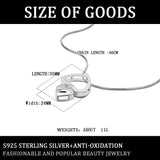 S925 Sterling Silver Heart Necklace Women's Love Snake Chain