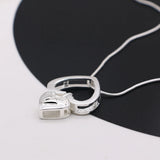 S925 Sterling Silver Heart Necklace Women's Love Snake Chain
