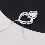 S925 Sterling Silver Heart Necklace Women's Love Snake Chain