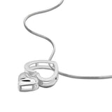 S925 Sterling Silver Heart Necklace Women's Love Snake Chain