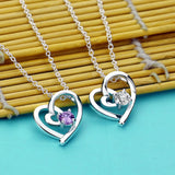 S925 Sterling Silver Heart Necklace with Diamonds