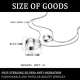 S925 Sterling Silver Heart Women's Necklace Double Line Snake Bone Chain