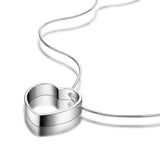 S925 Sterling Silver Heart Women's Necklace Double Line Snake Bone Chain