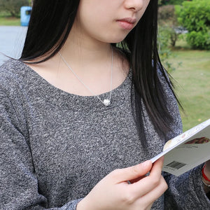 S925 Silver Frosted Ball Necklace Women's Collarbone Chain Jewelry