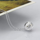 S925 Silver Frosted Ball Necklace Women's Collarbone Chain Jewelry