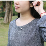 S925 Silver Frosted Ball Necklace Women's Collarbone Chain Jewelry