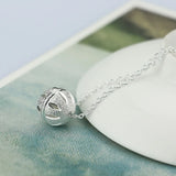 S925 Silver Frosted Ball Necklace Women's Collarbone Chain Jewelry