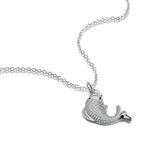 S925 Silver Diamond Carp Collarbone Necklace for Women