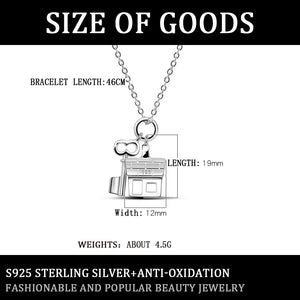 S925 Sterling Silver Key House Necklace Love Jewelry for Women