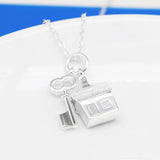 S925 Sterling Silver Key House Necklace Love Jewelry for Women