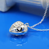 S925 Sterling Silver Peach Heart Women's Necklace Diamond-Encrusted Banquet