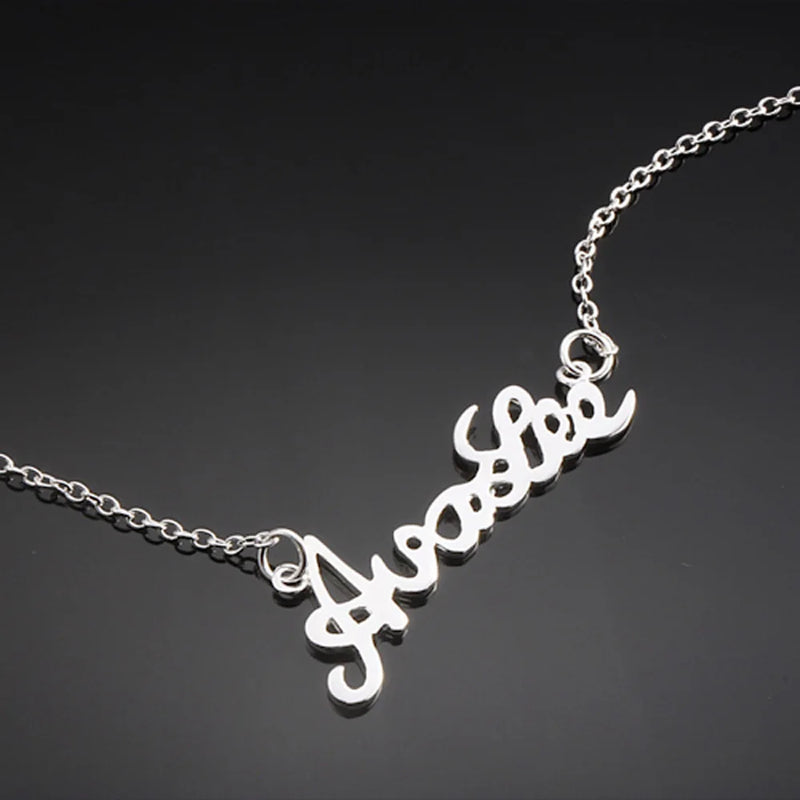 S925 Sterling Silver Alphabet Necklace Hipster Ins Short Necklace Jewelry