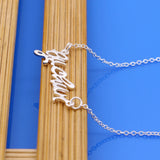 S925 Sterling Silver Alphabet Necklace Hipster Ins Short Necklace Jewelry