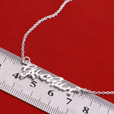 S925 Sterling Silver Alphabet Necklace Hipster Ins Short Necklace Jewelry