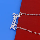 S925 Sterling Silver Alphabet Necklace Hipster Ins Short Necklace Jewelry