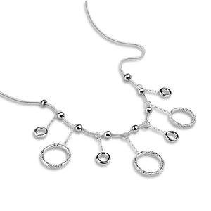 S925 Silver Punk Hoop Necklace Snake Bone Chain