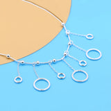 S925 Silver Punk Hoop Necklace Snake Bone Chain