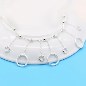 S925 Silver Punk Hoop Necklace Snake Bone Chain