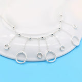 S925 Silver Punk Hoop Necklace Snake Bone Chain